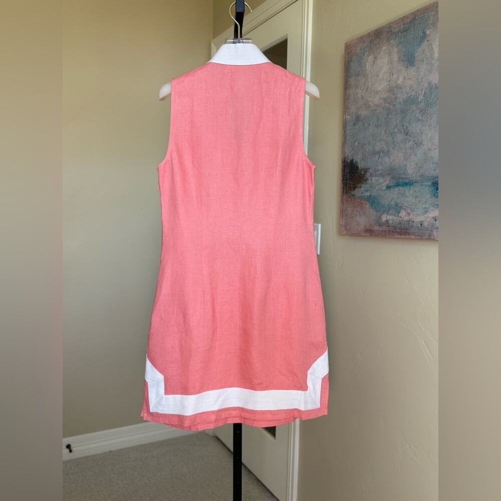 Sail to Sable Linen Sleeveless Tunic Sundress in Pink and White Women’s Small - Picture 7 of 7